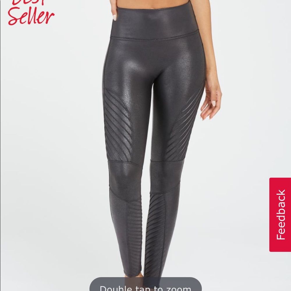 Spanx Faux Leather Moto Leggings
